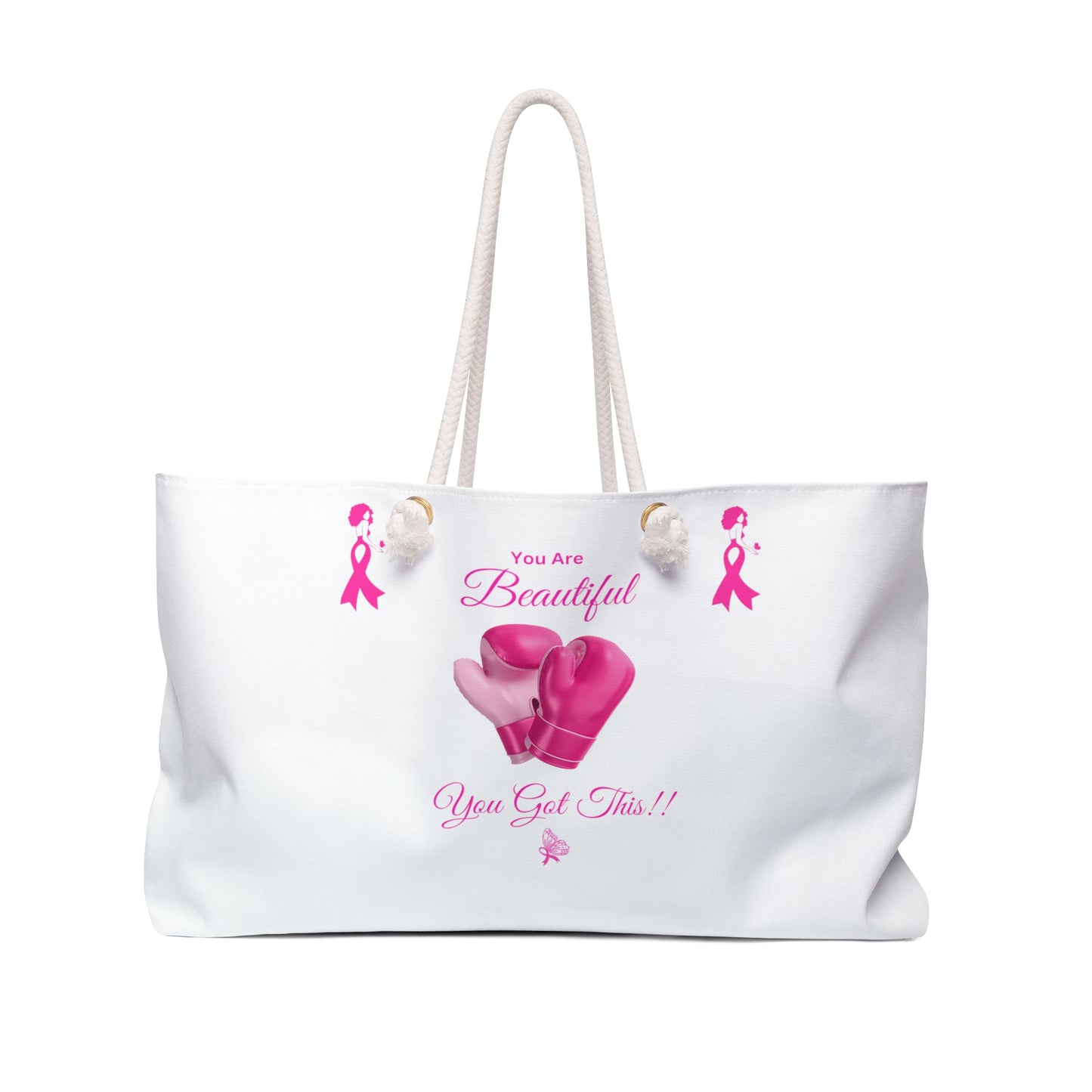 Pink and White Weekender Bag (Breast Cancer Awareness)