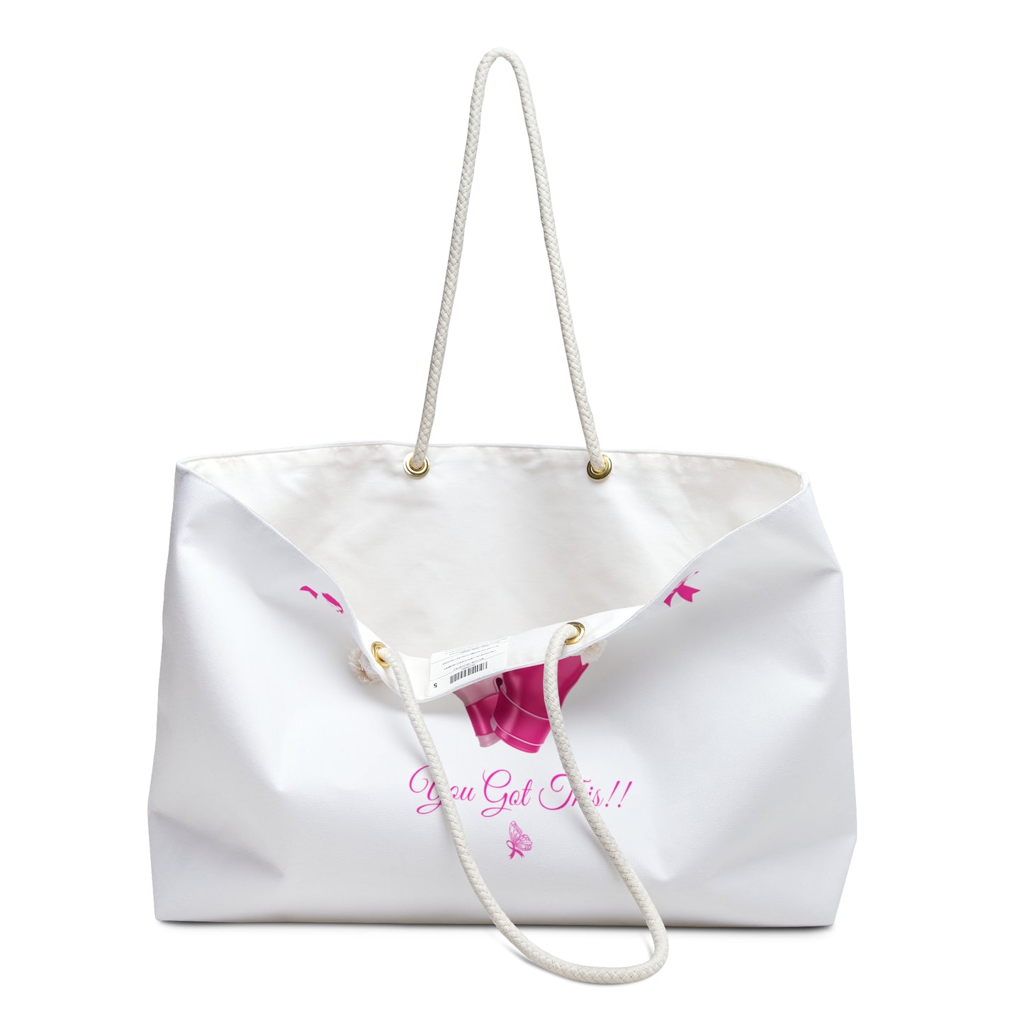 Pink and White Weekender Bag (Breast Cancer Awareness)