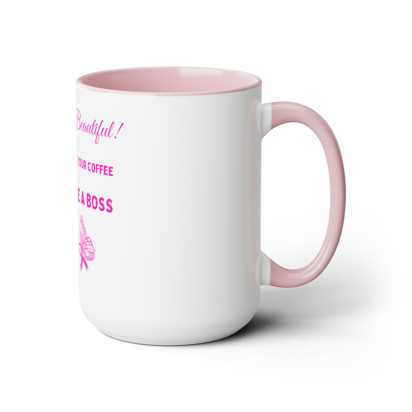 You Are Beautiful Two-Tone Coffee Mugs, 15oz (Breast Cancer Awareness)