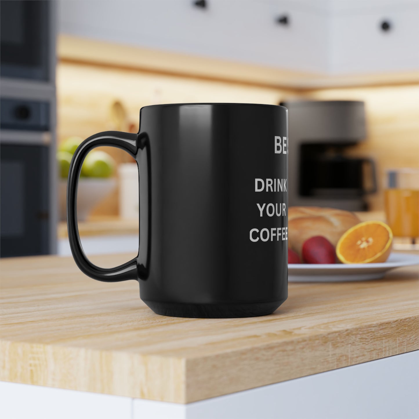 BE SEXY Black Mug, 15oz