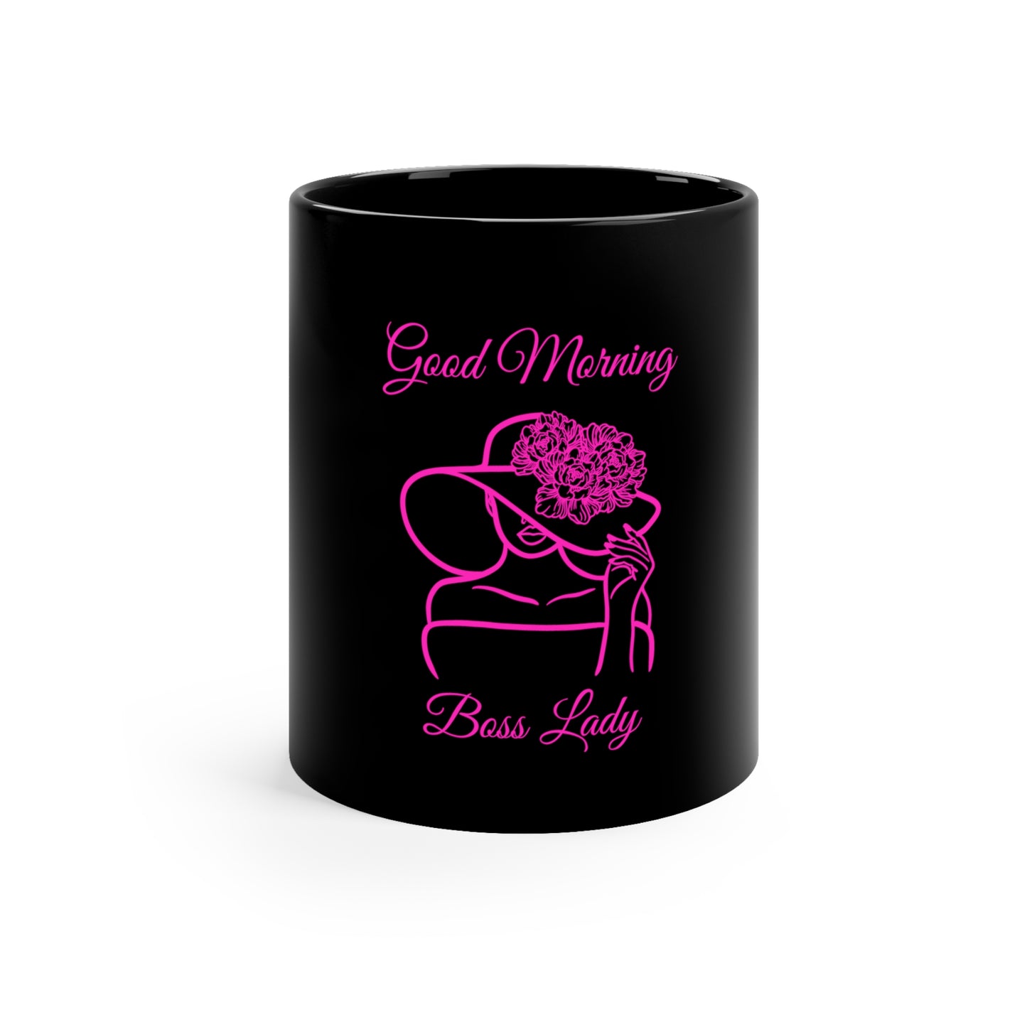 Good Morning Boss Lady Black Mug 11oz