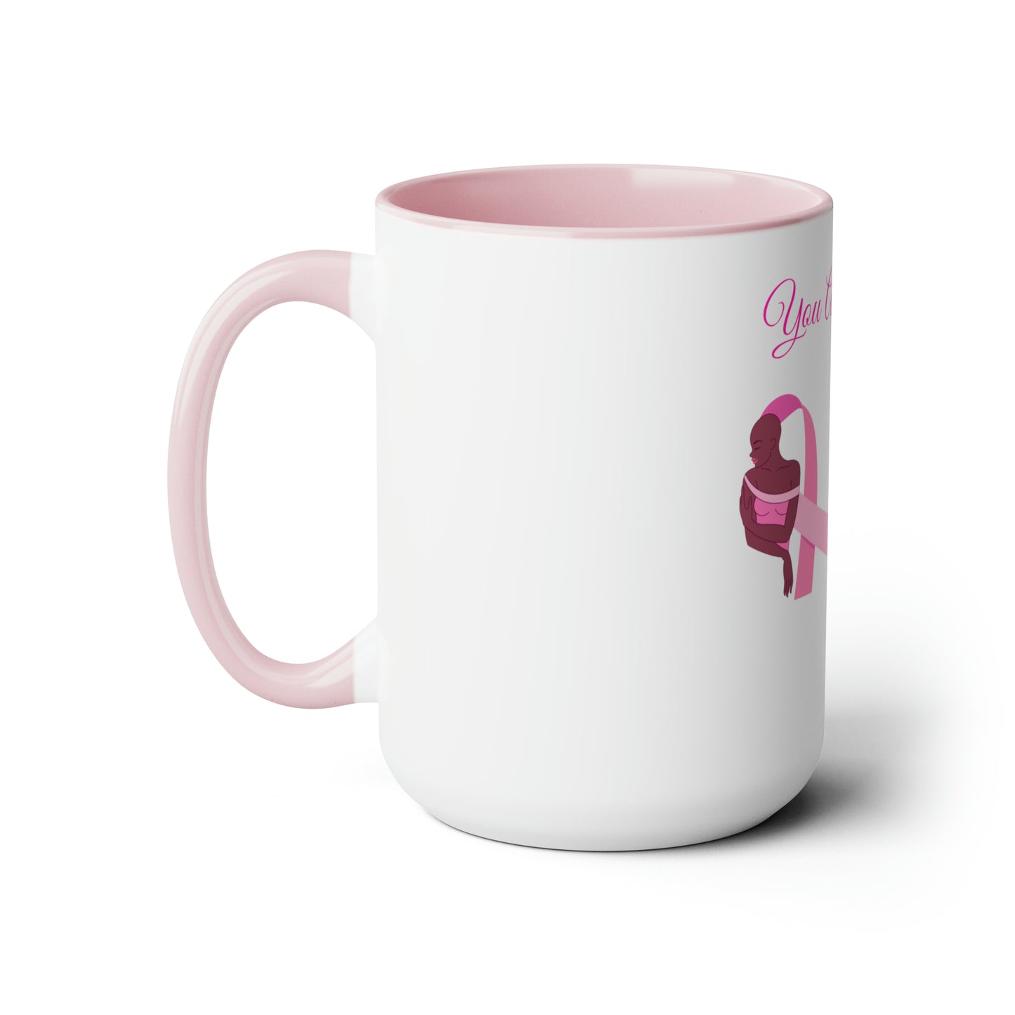 You Are Beautiful Two-Tone Coffee Mugs, 15oz (Breast Cancer Awareness)