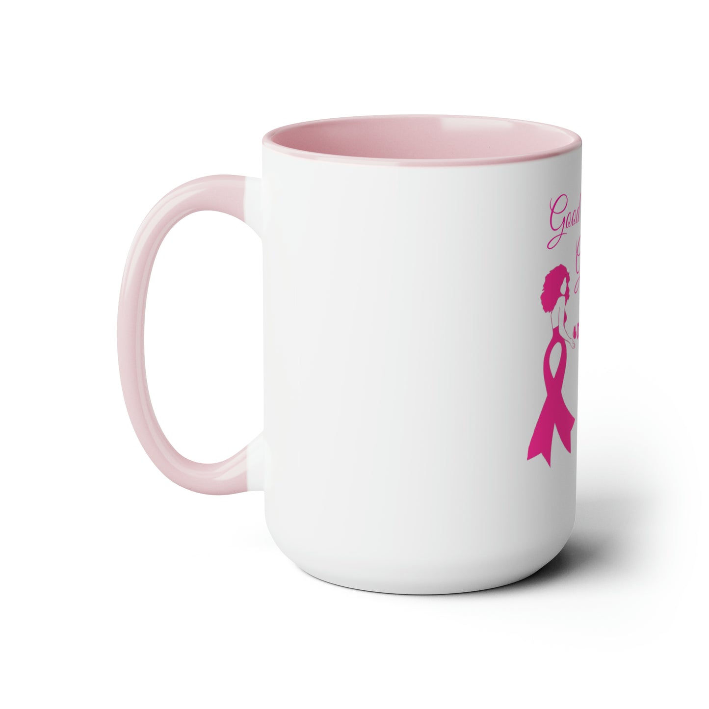 Good Morning Gorgeous Two-Tone Coffee Mugs, 15oz (Breast Cancer Awareness)