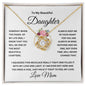 To My Beautiful Daughter Love Knot Necklace