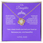 To My Beautiful Daughter Love Knot Necklace