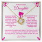 To My Beautiful Daughter Love Knot Necklace (Barbie Enhancements)