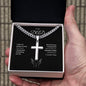 TO MY DAD Artisan Cross Necklace.