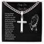 Sorry For Your Loss Cuban Chain with Artisan Cross Necklace.
