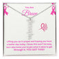 Personalized Vertical Name Necklace (Breast Cancer Awareness)