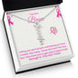 Personalized Vertical Name Necklace (Breast Cancer Awareness)