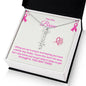 Personalized Vertical Name Necklace (Breast Cancer Awareness)