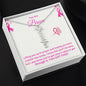 Personalized Vertical Name Necklace (Breast Cancer Awareness)