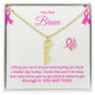 Personalized Vertical Name Necklace (Breast Cancer Awareness)