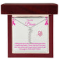 Personalized Vertical Name Necklace (Breast Cancer Awareness)
