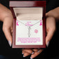 Personalized Vertical Name Necklace (Breast Cancer Awareness)