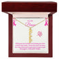 Personalized Vertical Name Necklace (Breast Cancer Awareness)