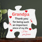 Acrylic Puzzle Plaque Best Grandpa Ever!!