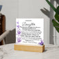Square Acrylic Plaque To My Daughter
