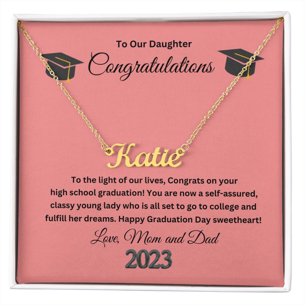 Custom Name Necklace Congratulations!