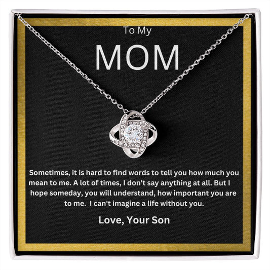 To My Mom Beautiful Love Knot Necklace