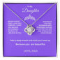 To My  Beautiful Daughter Love Knot Necklace
