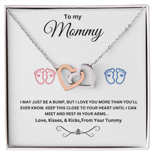 To My Mommy Interlocking Heart Necklace