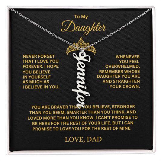 To My Daughter Name Necklace