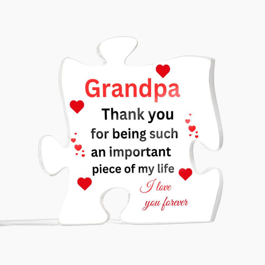 Acrylic Puzzle Plaque  Best Grandpa Ever!!