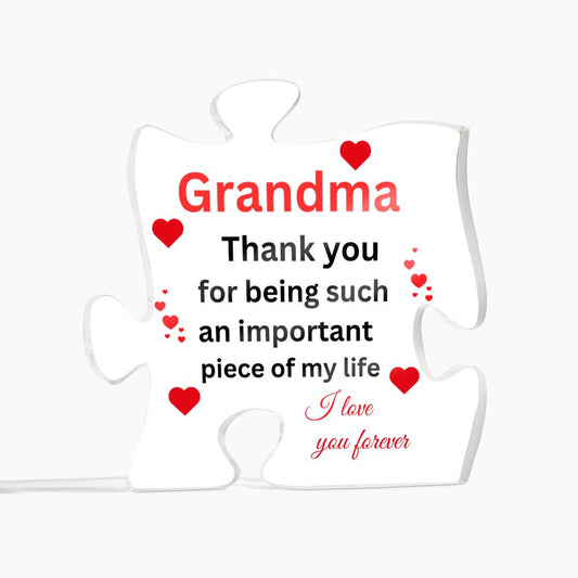 Acrylic Puzzle Plaque  Best Grandma Ever!!