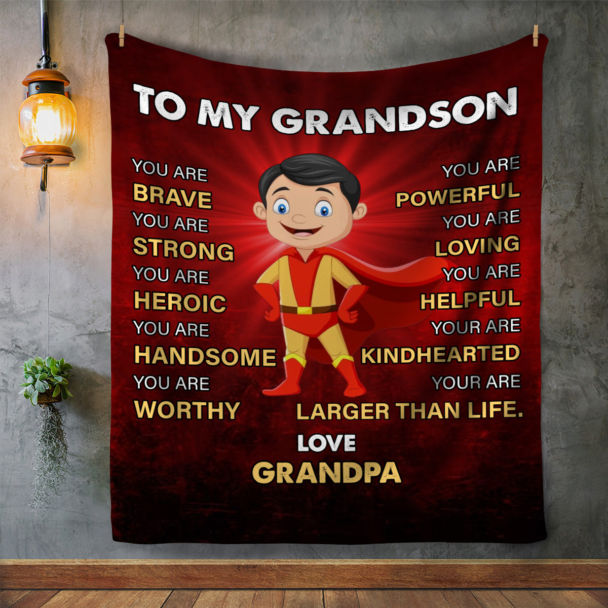 To My Grandson MSHL Premium Mink Sherpa Blanket 60x80