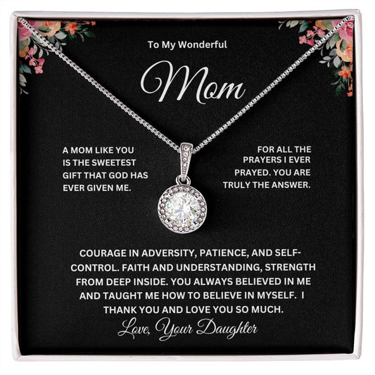 To My Wonderful Mom Eternal Hope Necklace A Special Gift