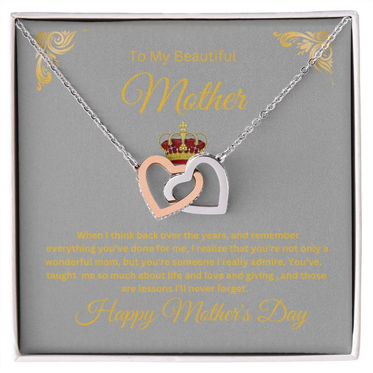 Interlocking Hearts Necklace Happy Mother's Day