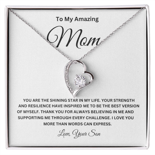 To My Amazing Mom Forever Love Necklace