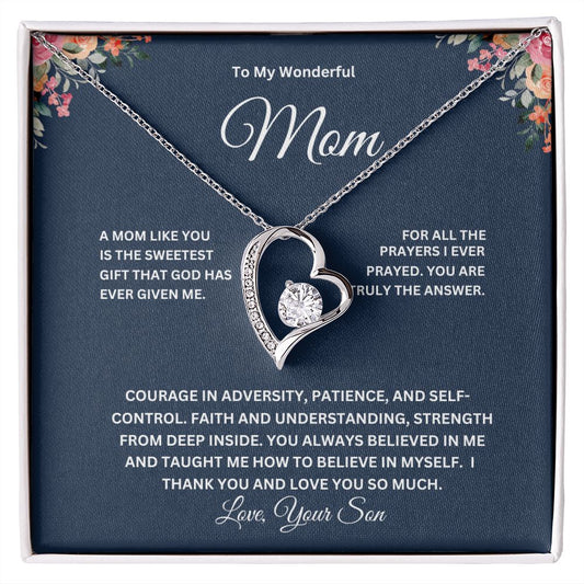 To My Wonderful Mom Forever Love Necklace A Special Gift